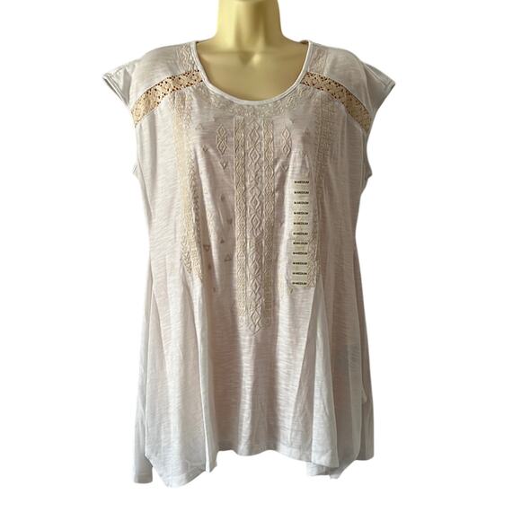 NWT rxb White Embellished Sleeveless Knit Tunic Top - Picture 1 of 14